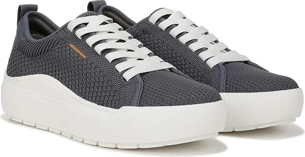 Dr. Scholl's Time Knit Lace Up Sneaker Women's Shoes Oxide Blue Knit : 7 M, Leather/Textile