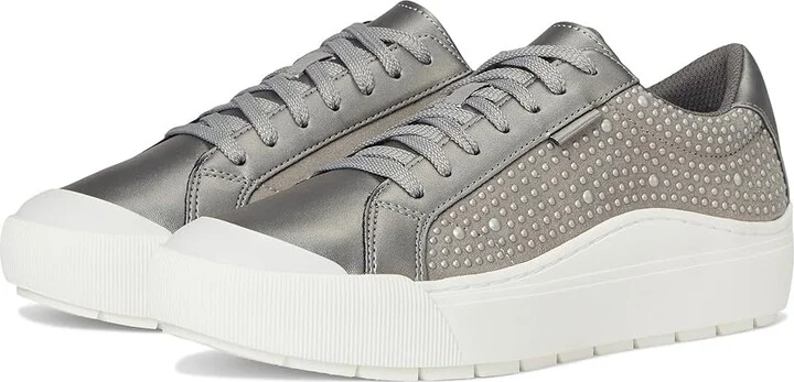 Dr. Scholl's Time Lace-Up Shoes Women's Shoes Pewter Metallic Pearls : 8 M, Faux Leather