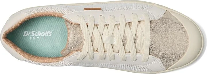 Dr. Scholl's Time Lace-Up Women's Flat Shoes White/Gold Smooth : 10 M, Synthetic - Image 2