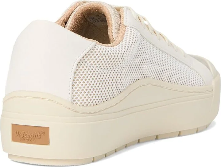 Dr. Scholl's Time Lace-Up Women's Flat Shoes White/Gold Smooth : 10 M, Synthetic - Image 4