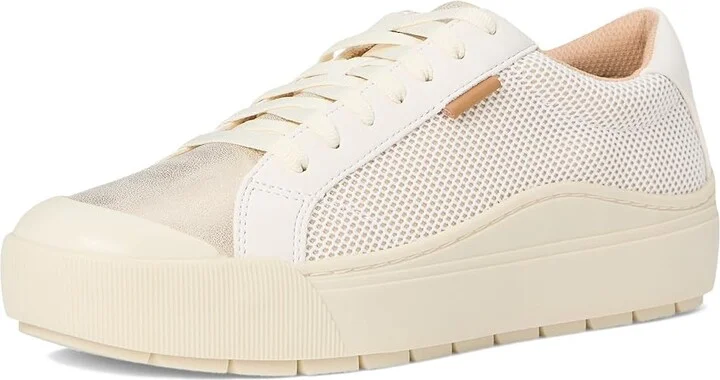Dr. Scholl's Time Lace-Up Women's Flat Shoes White/Gold Smooth : 10 M, Synthetic - Image 5