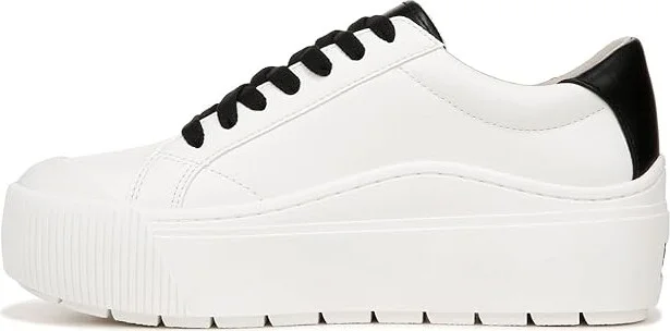 Dr. Scholl's Time Max Platform Sneaker Women's Shoes White/Black Smooth : 10 M - Image 5