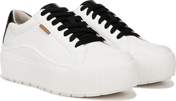 Dr. Scholl's Time Max Platform Sneaker Women's Shoes White/Black Smooth : 10 M