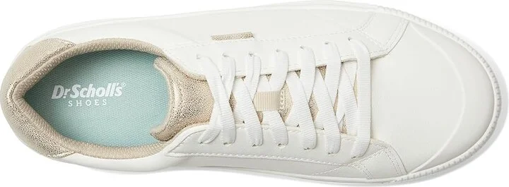 Dr. Scholl's Time Max Platform Sneaker Women's Shoes White Gold Faux Leather : 9 M, Synthetic - Image 2