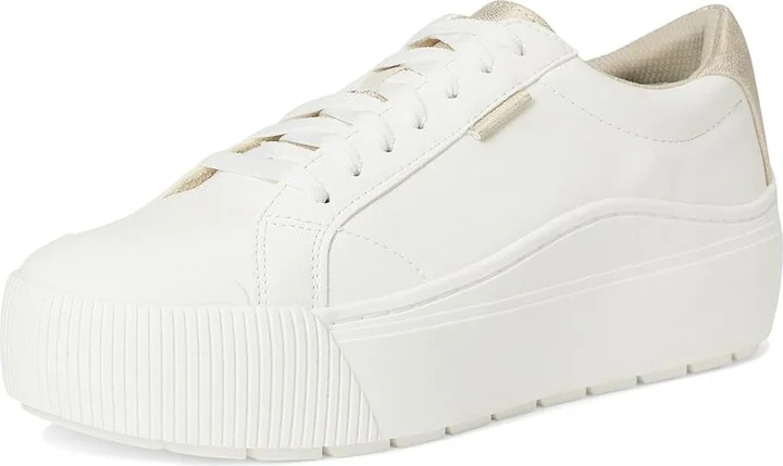 Dr. Scholl's Time Max Platform Sneaker Women's Shoes White Gold Faux Leather : 9 M, Synthetic - Image 5