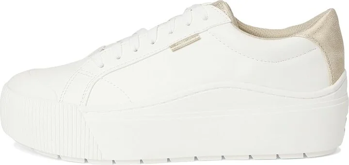 Dr. Scholl's Time Max Platform Sneaker Women's Shoes White Gold Faux Leather : 9 M, Synthetic - Image 6