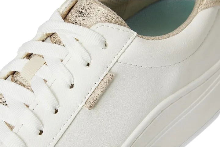 Dr. Scholl's Time Max Platform Sneaker Women's Shoes White Gold Faux Leather : 9 M, Synthetic - Image 7
