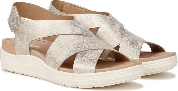 Dr. Scholl's Time Sea Sandal Women's Sandals Light Gold : 7.5 M, Leather