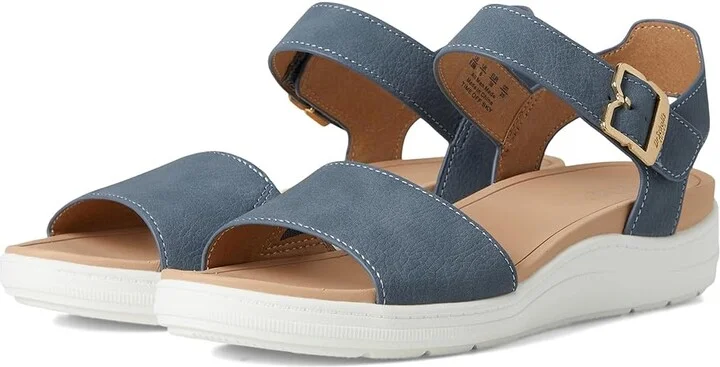 Dr. Scholl's Time Sky Women's Wedge Shoes Oxide Blue Smooth : 11 M, Canvas/Textile