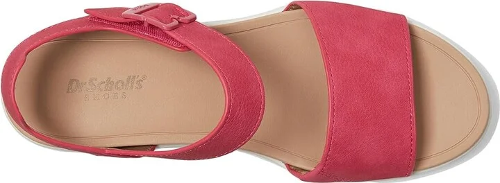 Dr. Scholl's Time Sky Women's Wedge Shoes Pink Punch Faux Leather : 9 M, Canvas/Textile - Image 2