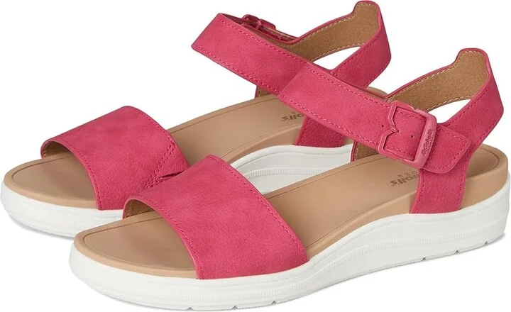 Dr. Scholl's Time Sky Women's Wedge Shoes Pink Punch Faux Leather : 9 M, Canvas/Textile
