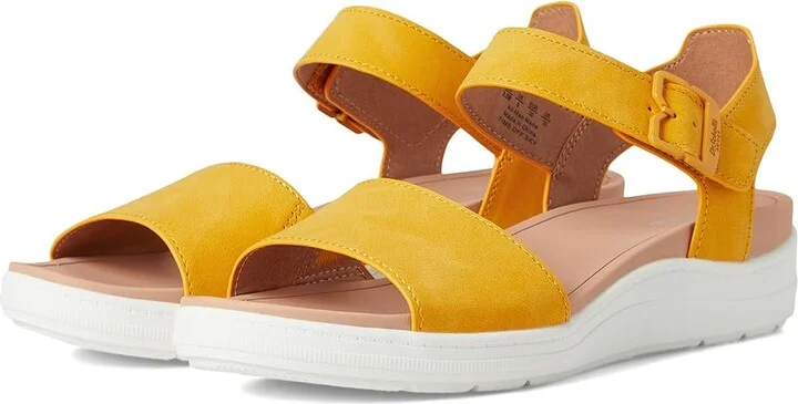 Dr. Scholl's Time Sky Women's Wedge Shoes Sunset Yellow Smooth : 8 M, Canvas/Textile