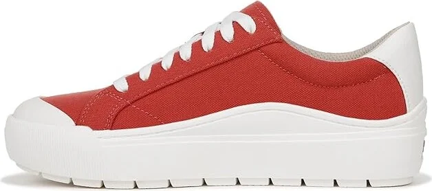 Dr. Scholl's Time Sneaker Women's Shoes Heritage Red Canvas : 8.5 M, Leather - Image 5