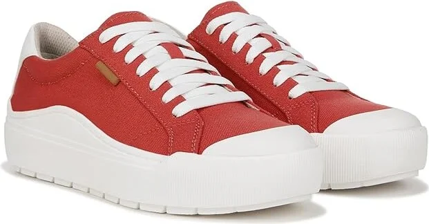 Dr. Scholl's Time Sneaker Women's Shoes Heritage Red Canvas : 8.5 M, Leather