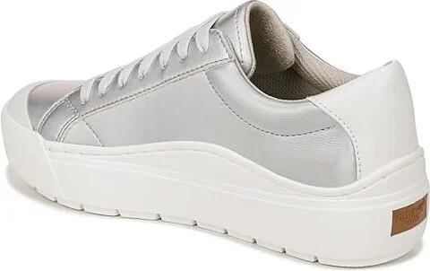 Dr. Scholl's Time Sneaker Women's Shoes Silver Foil : 10 M, Leather - Image 4