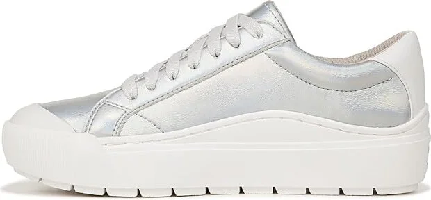 Dr. Scholl's Time Sneaker Women's Shoes Silver Foil : 10 M, Leather - Image 5