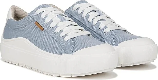 Dr. Scholl's Time Sneaker Women's Shoes Summer Blue Canvas : 7.5 M, Leather