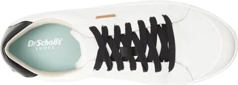 Dr. Scholl's Time Sneaker Women's Shoes White/Black Smooth : 11 M, Leather - Image 2
