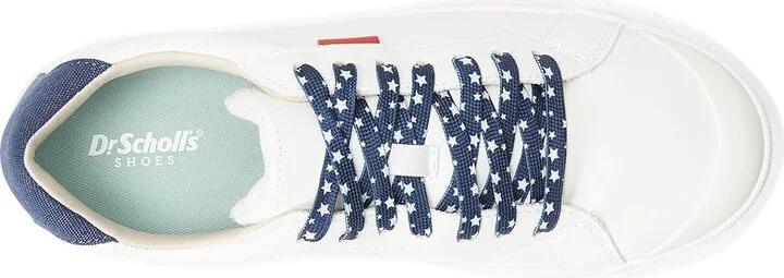 Dr. Scholl's Time Sneaker Women's Shoes White/Blue/Red : 7.5 M, Leather - Image 2