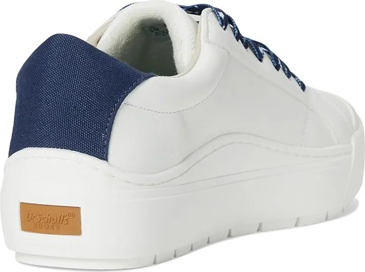 Dr. Scholl's Time Sneaker Women's Shoes White/Blue/Red : 7.5 M, Leather - Image 4
