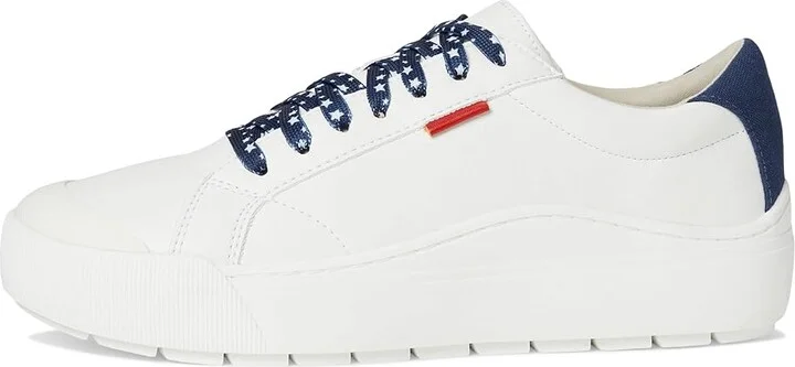 Dr. Scholl's Time Sneaker Women's Shoes White/Blue/Red : 7.5 M, Leather - Image 6