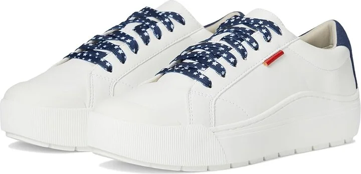 Dr. Scholl's Time Sneaker Women's Shoes White/Blue/Red : 7.5 M, Leather