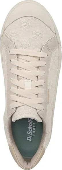 Dr. Scholl's Time Sneaker Women's Shoes White Floral Fabric : 6 M, Leather - Image 2