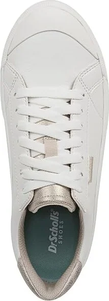 Dr. Scholl's Time Sneaker Women's Shoes White/Gold : 10 M, Leather - Image 2