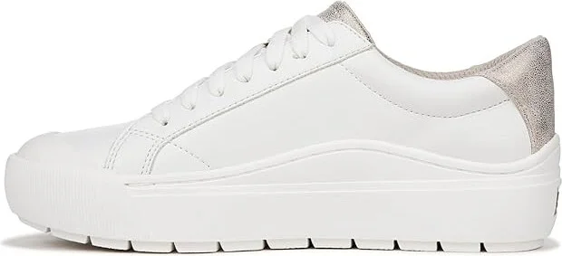 Dr. Scholl's Time Sneaker Women's Shoes White/Gold : 10 M, Leather - Image 5