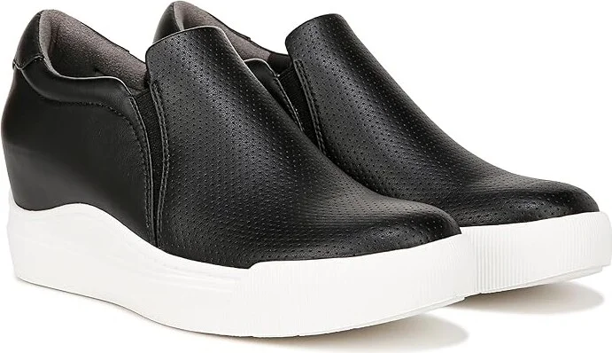 Dr. Scholl's Time Wedge Sneaker Women's Shoes Black Smooth : 8 M