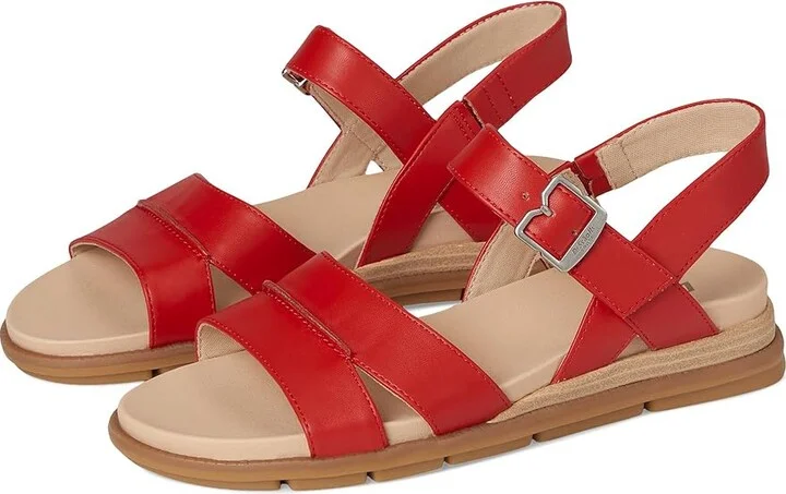 Dr. Scholl's Timeless Fun Women's Wedge Shoes Red : 7.5 M, Faux Leather