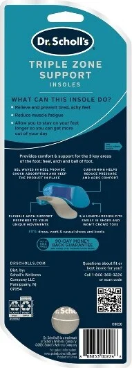 Dr. Scholl's Triple Zone Comfort Insoles for Men - Size (8-13): Therapeutic Arch Support, Foam - Image 2