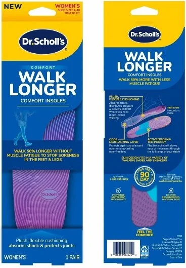 Dr. Scholl's Walk Longer Insoles Women's Shoe Size - 1-Pair - 6-10 - Image 2