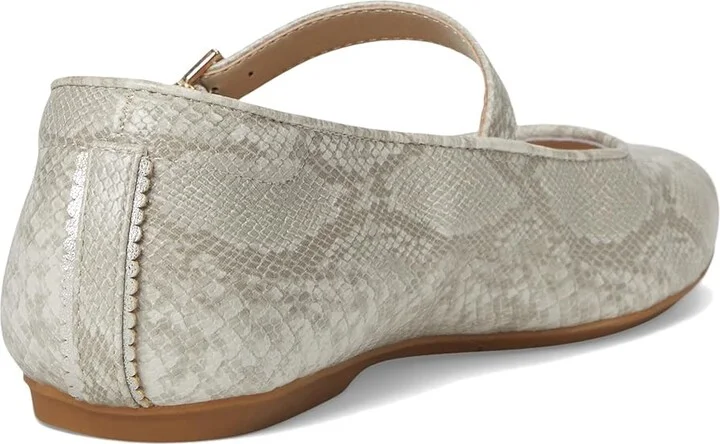 Dr. Scholl's Wexley Jane Mary Jane Shoes Women's Flat Shoes Light Grey Snake : 7.5 M, Faux Leather/Textile - Image 4