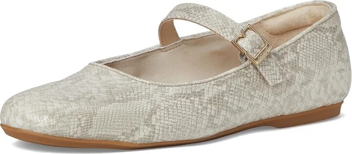 Dr. Scholl's Wexley Jane Mary Jane Shoes Women's Flat Shoes Light Grey Snake : 7.5 M, Faux Leather/Textile - Image 5