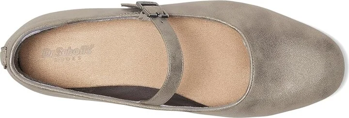 Dr. Scholl's Wexley Jane Mary Jane Shoes Women's Flat Shoes Pewter Grey : 7.5 M, Faux Leather/Textile - Image 2