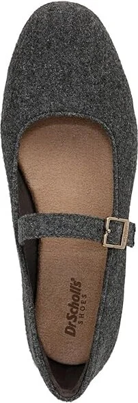 Dr. Scholl's Wexley Jane Women's Flat Shoes Charcoal Wool : 7.5 W, Polyester - Image 2
