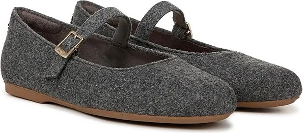 Dr. Scholl's Wexley Jane Women's Flat Shoes Charcoal Wool : 7.5 W, Polyester
