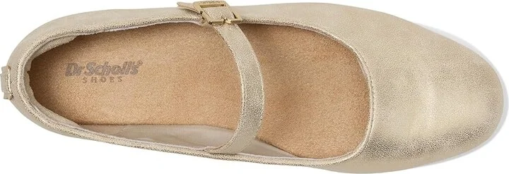Dr. Scholl's Wexley Jane Women's Flat Shoes Light Gold Smooth : 10 M, Polyester - Image 2