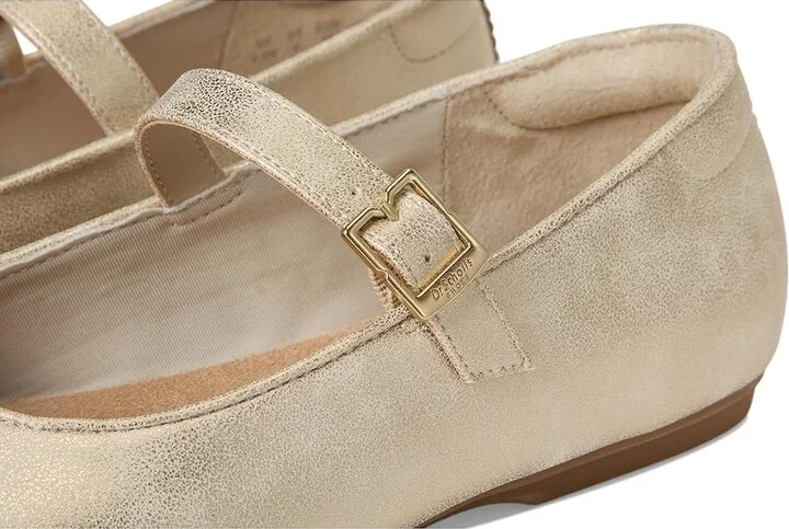 Dr. Scholl's Wexley Jane Women's Flat Shoes Light Gold Smooth : 10 M, Polyester - Image 7