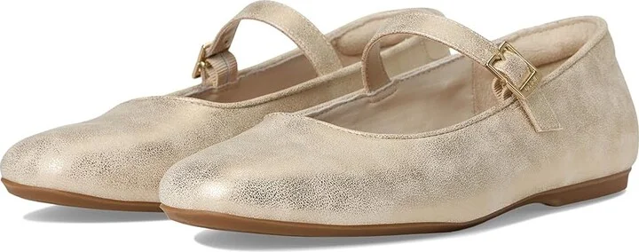 Dr. Scholl's Wexley Jane Women's Flat Shoes Light Gold Smooth : 10 M, Polyester