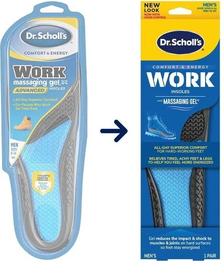 Dr. Scholl's with Massaging Gel Men's Work All-Day Superior Comfort Shoe Insoles - 1 Pair - Size 8-14 - Image 2