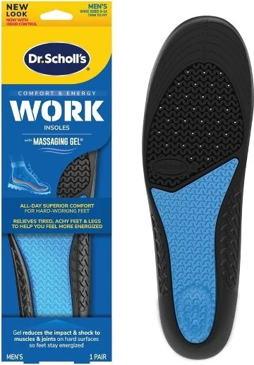 Dr. Scholl's with Massaging Gel Men's Work All-Day Superior Comfort Shoe Insoles - 1 Pair - Size 8-14
