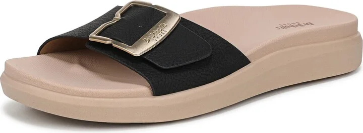 Dr. Scholl's Womens All Right Slide Sandal Black Tumbled 10 M