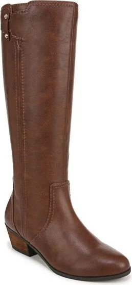 Dr. Scholl's Womens Brilliance High Shaft Boots Whiskey Brown Wide Calf 8 M