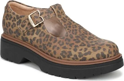 Dr. Scholl's Women's Bring It Jane Mary Jane Flat Leopard Animal Print 6 M