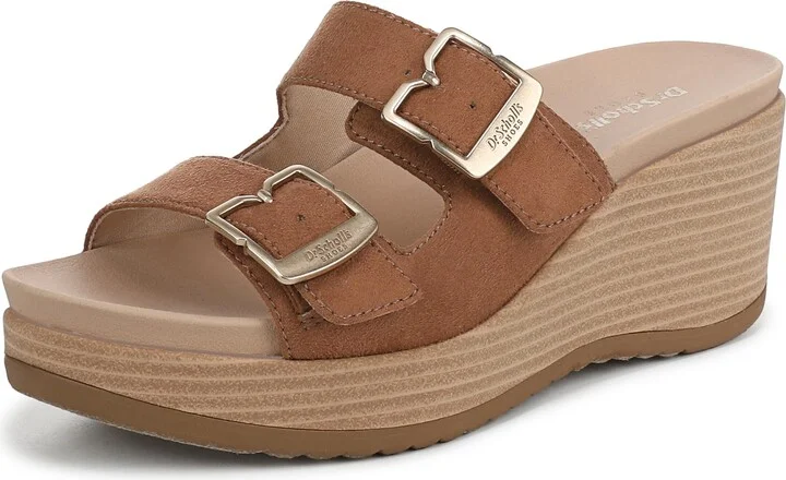 Dr. Scholl's Womens Cali Breeze Wedge Sandal Honey Brown 11 M