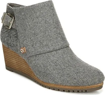 Dr. Scholl's Womens Create Wedge Ankle Bootie Mid Grey Flannel 9.5 M