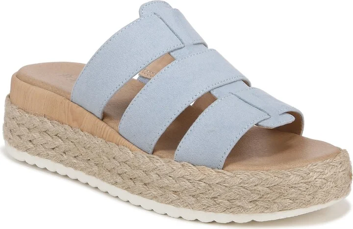 Dr. Scholl's Womens Electric Espadrille Sandal Summer Blue Microfiber 7 M