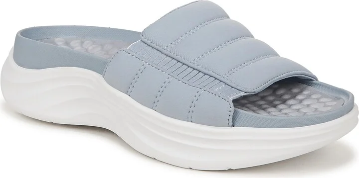 Dr. Scholl's Women's Feel Free Slide Sandal Light Blue Fabric 5 M